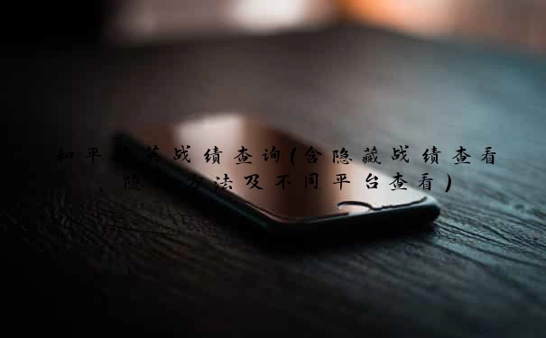 和平精英战绩查询（含隐藏战绩查看、隐藏方法及不同平台查看）