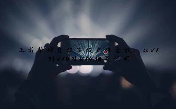 王者荣耀贵族等级充值金额：从V1到V10及V10相关说明