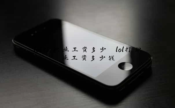 lol打职业工资多少　lol打职业工资多少钱